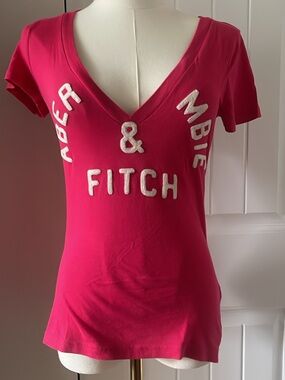 Abercrombie & Fitch Y2K Logo V-Neck T Shirt